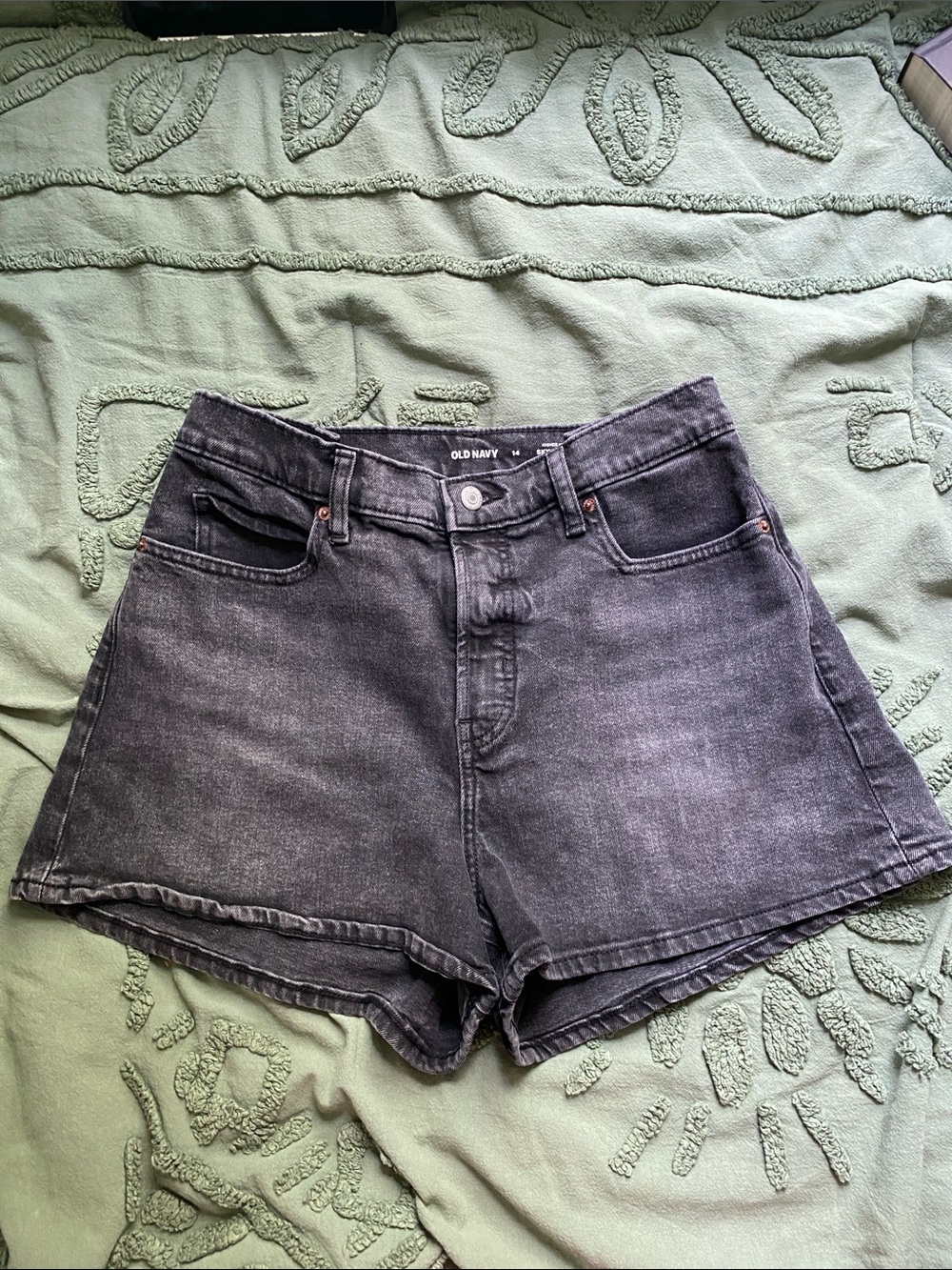Old Navy Women's Washed Black High-Rise Jean Shorts